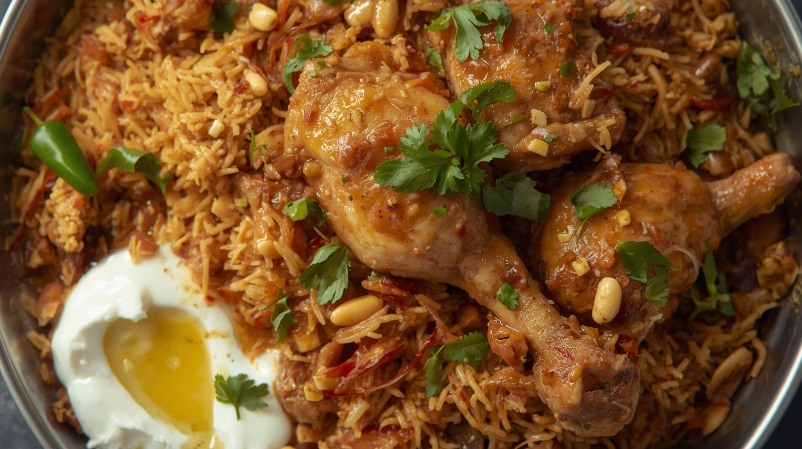 Chicken Biryani w/ yogurt Sauce